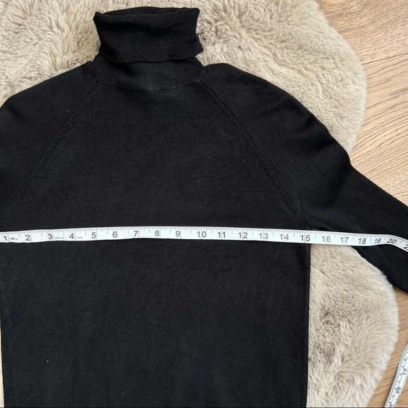 Zara | High Collar Knit Sweater 3/4 Sleeves  BLACK Small - Picture 3 of 6